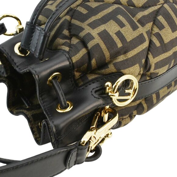 Fendi Mini Mon Tresor Leather Bucket Crossbody Bag Brown - Picture 6 of 13